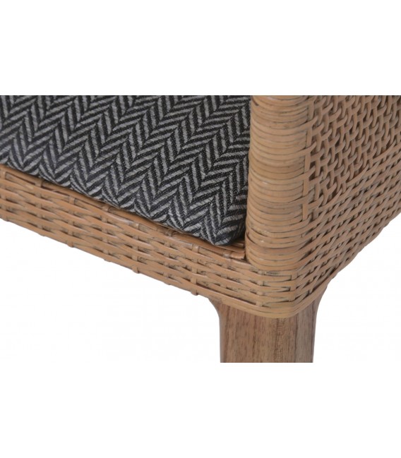 Silla de comedor cómoda en ratán y madera de mindi estilo boho 5