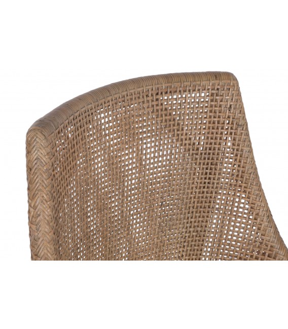 Silla de comedor cómoda en ratán y madera de mindi estilo boho 3