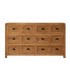 Cómoda de madera reciclada natural con seis cajones estilo boho