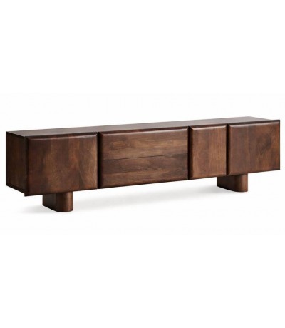 Mueble de TV en madera de mango nogal estilo contemporáneo