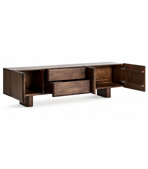 Mueble de TV en madera de mango nogal estilo contemporáneo 2
