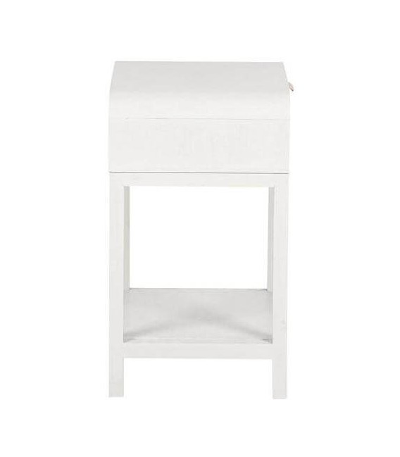 Mesita de noche madera blanca con 1 cajón estilo contemporáneo 3