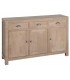 Consola aparador boho madera natural tres cajones y tres puertas