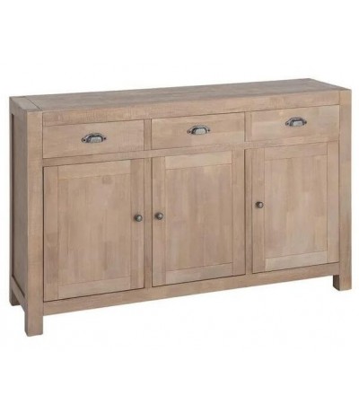 Consola aparador boho madera natural tres cajones y tres puertas