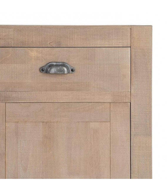 Consola aparador boho madera natural tres cajones y tres puertas 7