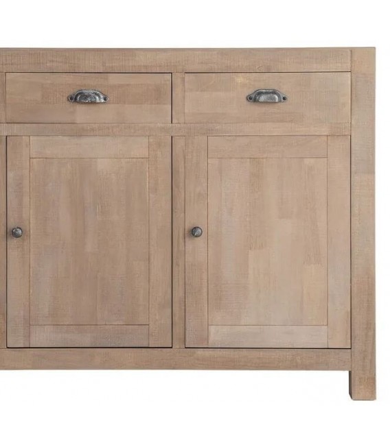 Consola aparador boho madera natural tres cajones y tres puertas 8