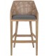 Taburete para barra ratán y madera mindi natural asiento tapizado 1