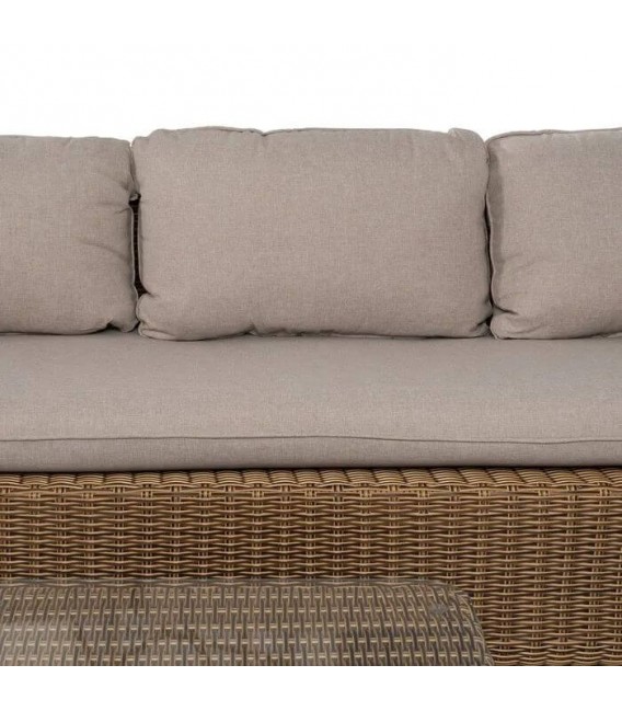 Set exterior sofa de tres plazas dos sillones y  mesa de fibra 2