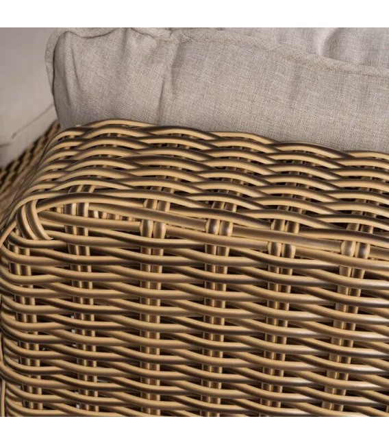 Set exterior sofa de tres plazas dos sillones y  mesa de fibra 7