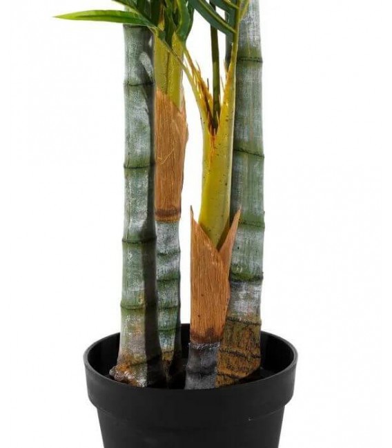 Planta artificial de interior grande con maceta negra decorativa 2