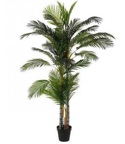 Planta artificial de interior grande con maceta negra decorativa