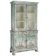 Vitrina vintage de color verde rozado madera reciclada cristal