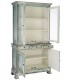 Vitrina vintage de color verde rozado madera reciclada cristal 1