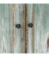 Vitrina vintage de color verde rozado madera reciclada cristal 5