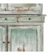 Vitrina vintage de color verde rozado madera reciclada cristal 10