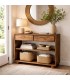Consola de entrada de madera de mango oscura con cajones boho Mdmhogar