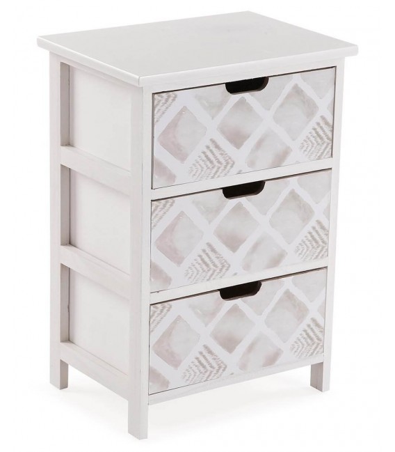 Cajonera auxiliar 3 cajones blanca cajones decorados gris para baño