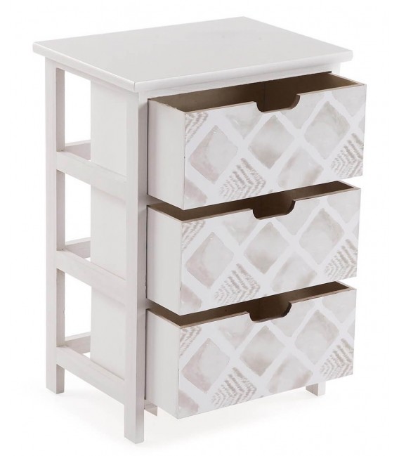 Cajonera auxiliar 3 cajones blanca cajones decorados gris para baño 1