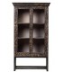 Vitrina clásica industrial madera negra decapada puertas cristal1