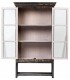 Vitrina clásica industrial madera negra decapada puertas cristal2