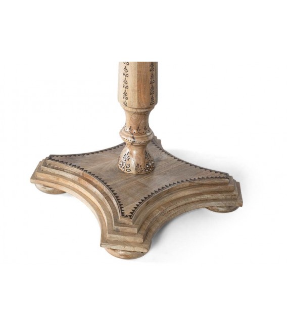 Mesa velador madera de mango maciza tallada y decorada a mano 5