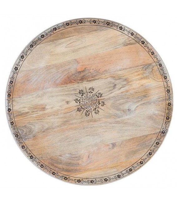 Mesa velador madera de mango maciza tallada y decorada a mano 1