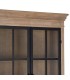 Vitrina de madera natural con dos puertas, cajones y cristal boho 2