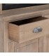 Vitrina de madera natural con dos puertas, cajones y cristal boho 6