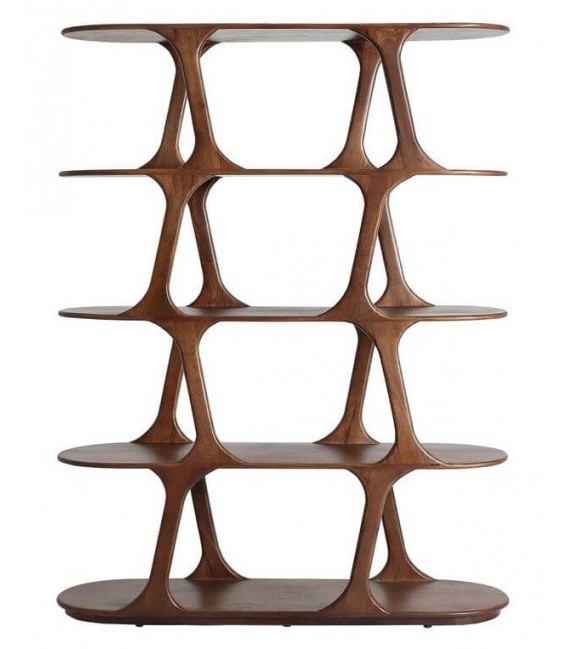 Estantería madera de mango teñido nogal diseño contemporáneo 1