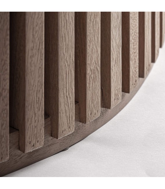 Mesa de centro circular de madera de mango natural estilo boho 3