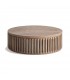 Mesa de centro circular de madera de mango natural estilo boho