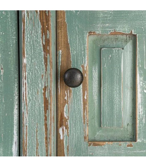 Aparador de madera reciclada color verde con 4 puertas vintage 6