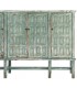 Aparador de madera reciclada color verde con 4 puertas vintage 9