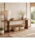 Consola XXL madera natural recuperada tratada estilo japandi Mdmhogar