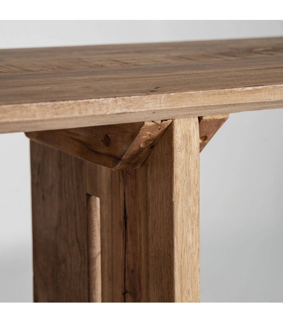Consola XXL madera natural recuperada tratada estilo japandi 3