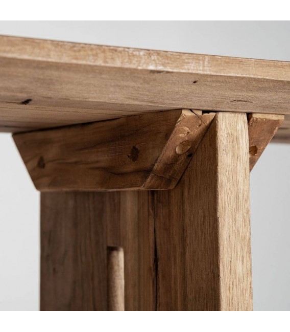 Consola XXL madera natural recuperada tratada estilo japandi 4