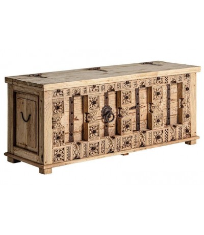 Mueble de TV madera de mango tallado envejecido estilo étnico