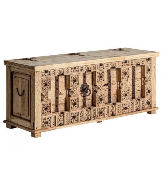 Mueble de TV madera de mango tallado envejecido estilo étnico