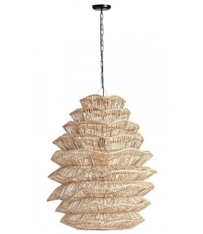 Lámpara techo XL ratán natural trenzado a mano artesanal estilo boho