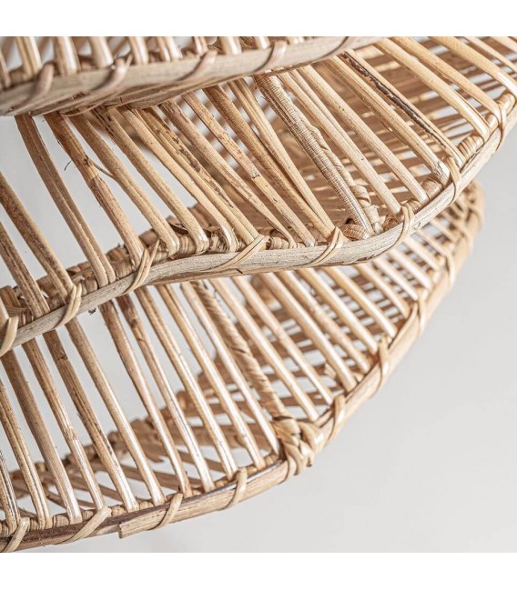 Lámpara techo XL ratán natural trenzado a mano artesanal estilo boho 3
