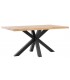 Mesa comedor rectangular roble macizo borde natural industrial