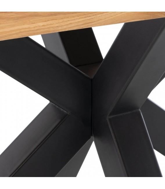 Mesa comedor rectangular roble macizo borde natural industrial 5