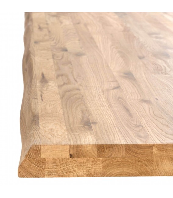 Mesa comedor rectangular roble macizo borde natural industrial 3