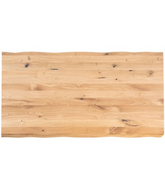 Mesa comedor rectangular roble macizo borde natural industrial 2