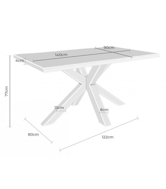 Mesa comedor rectangular roble macizo borde natural industrial 6