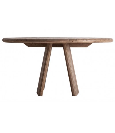 Mesa de comedor circular de madera de mango macizo artesanal boho