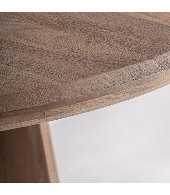 Mesa de comedor circular de madera de mango macizo artesanal boho 4