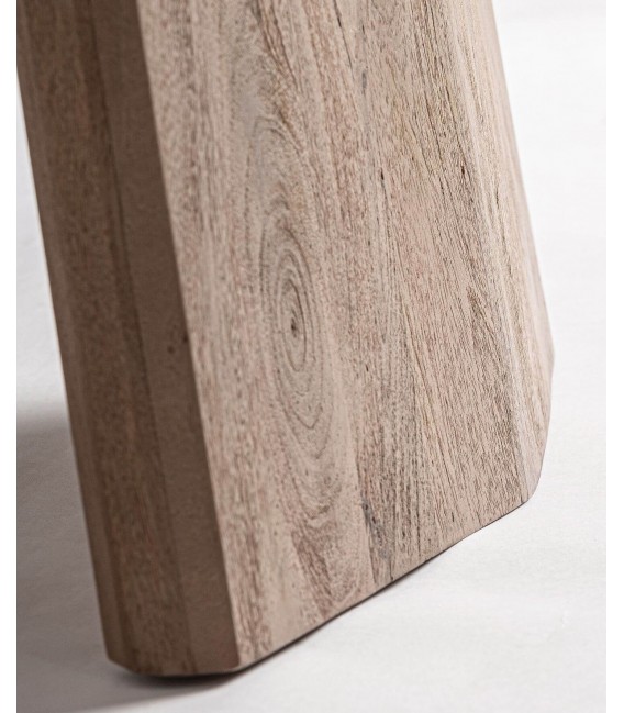 Mesa de comedor circular de madera de mango macizo artesanal boho 5