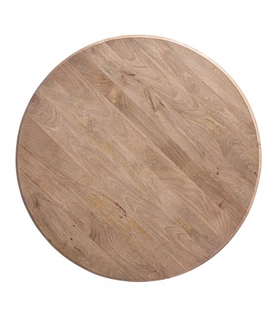 Mesa de comedor circular de madera de mango macizo artesanal boho 3