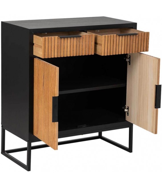 Taquillón con 2 puertas y 2 cajones de madera y metal industrial 2